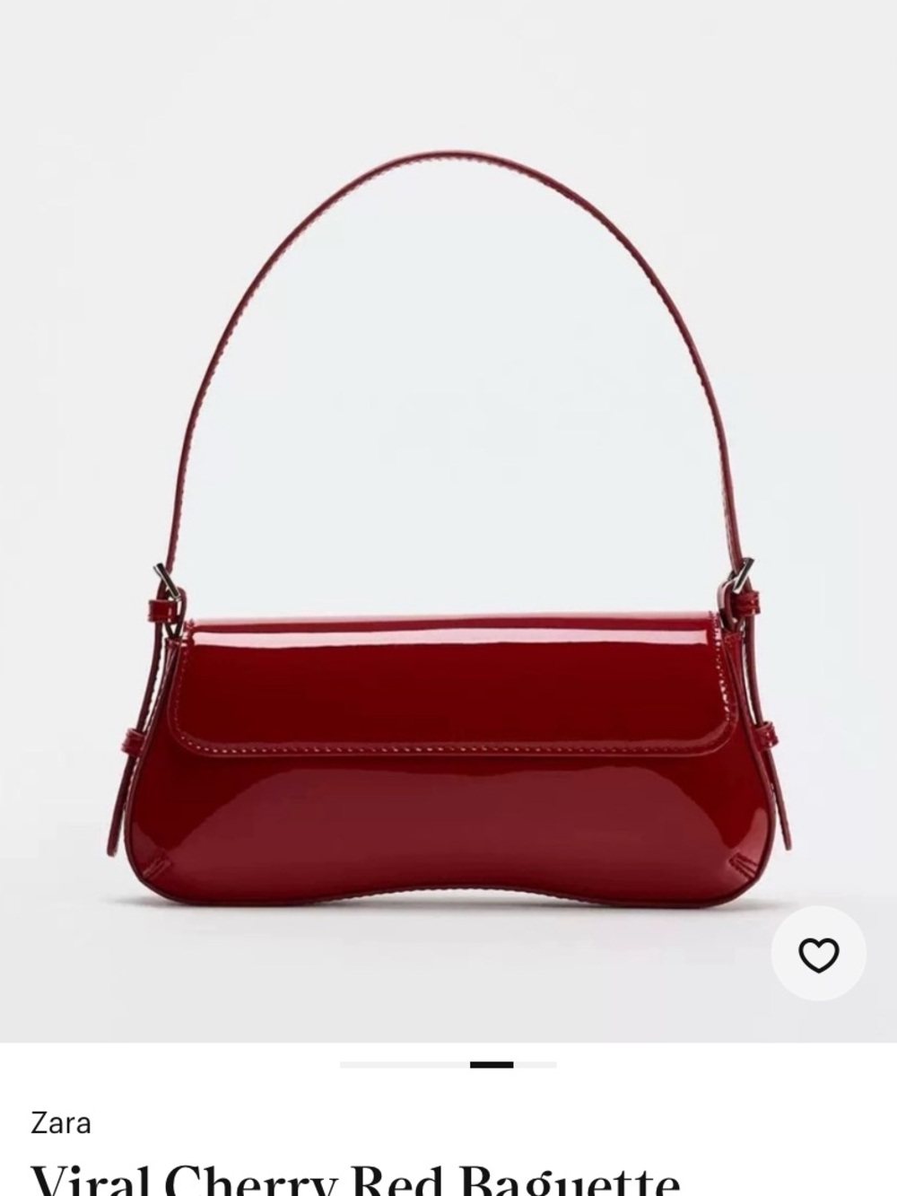 Zara Viral Bloggers Patent Cherry Red Shoulder Baguette
